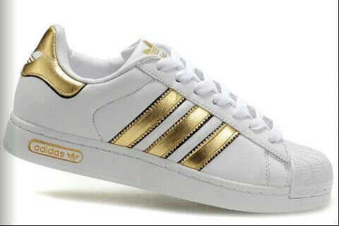 adidas blanche et dore