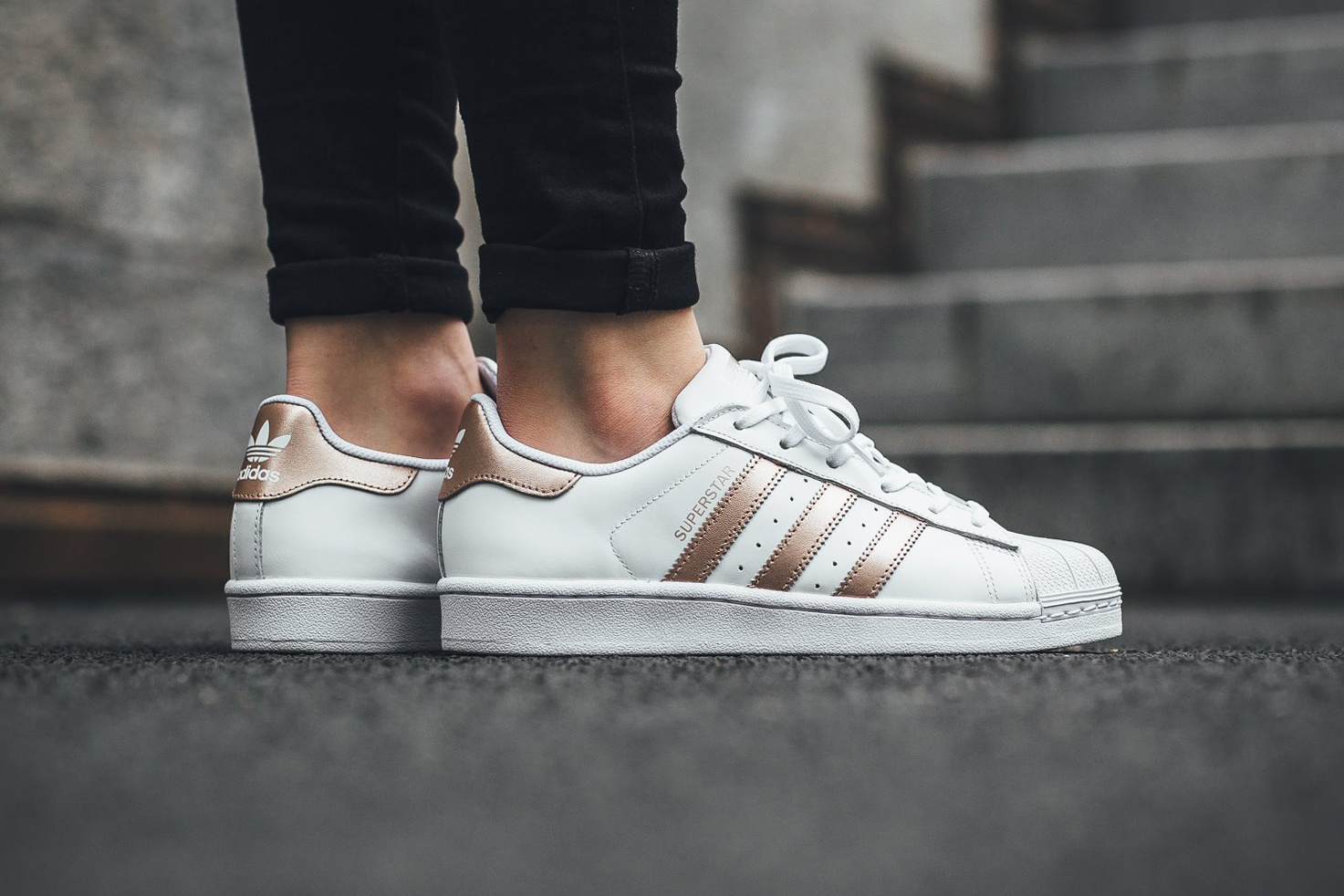 adidas superstar rose doré