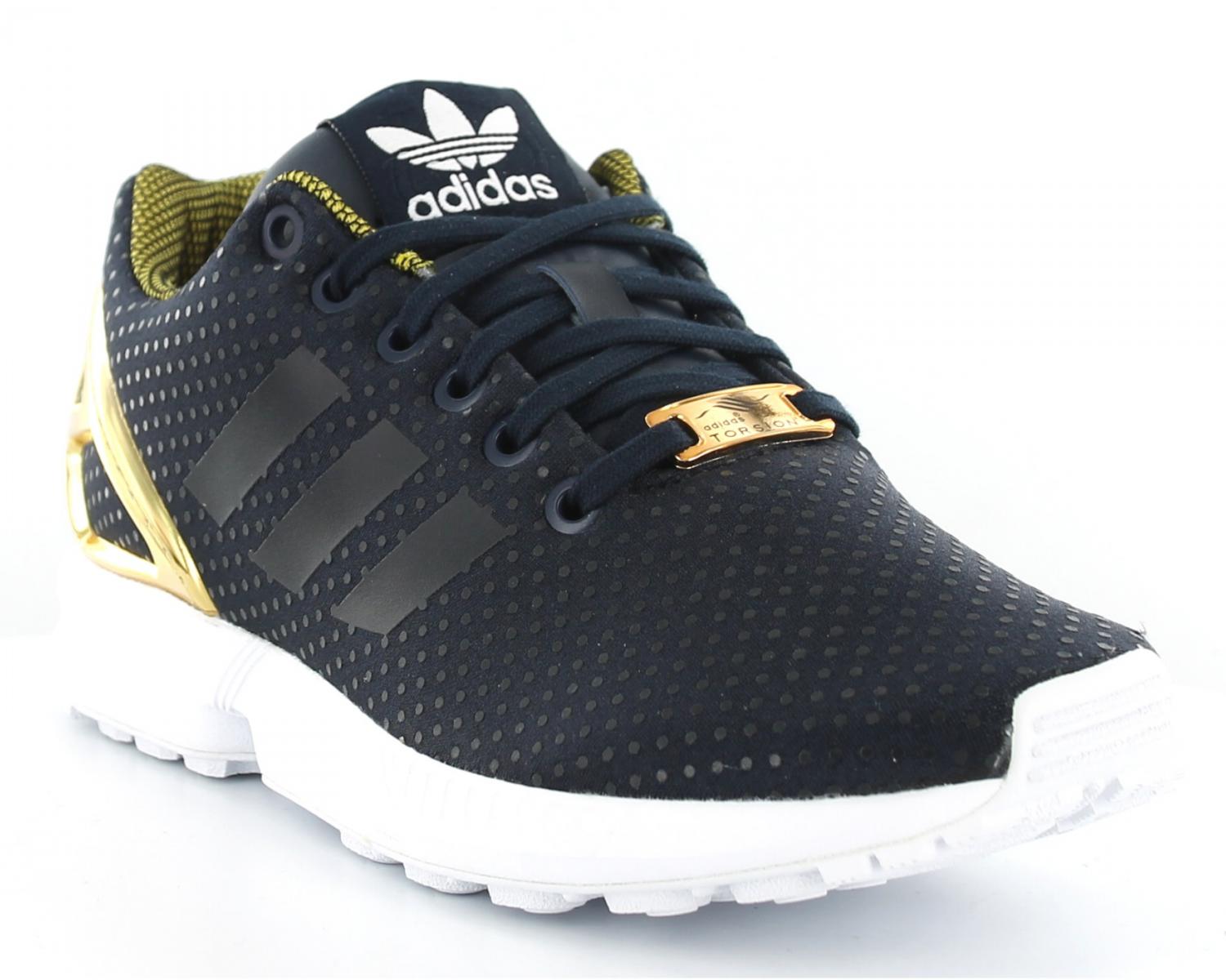 zx flux noir et or femme