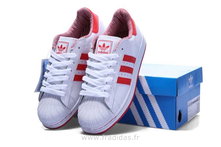 basket adidas rouge et blanche